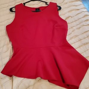 Red peplum blous